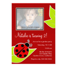 Red Ladybug Photo Invite