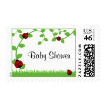 Red Ladybug Vines Baby Shower Postage Stamp