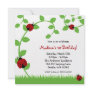 Red Ladybug Vines Birthday Party Invitations