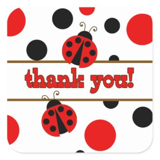 Red Ladybugs Thank You Stickers
