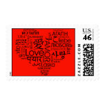 Red Languages of Love Heart stamps