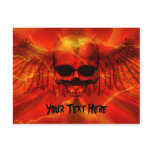 Red Lava Burst Winged Skull Postcards