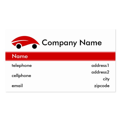 Red Leaf Car Business Card Design (front side)