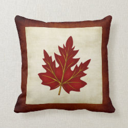Red Leaf Fall Season Themed Pillow