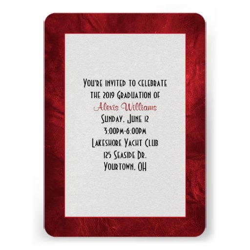 Red Leather Graduation Invite