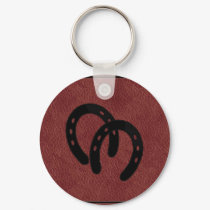 Red LEATHER Horse Shoe KEYCHAIN by RanchLady Red LEATHER Horse Shoe KEYCHAIN