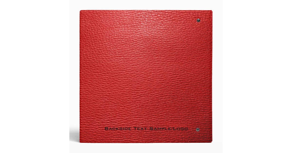 Red Leather Look Customized Avery Binder Zazzle