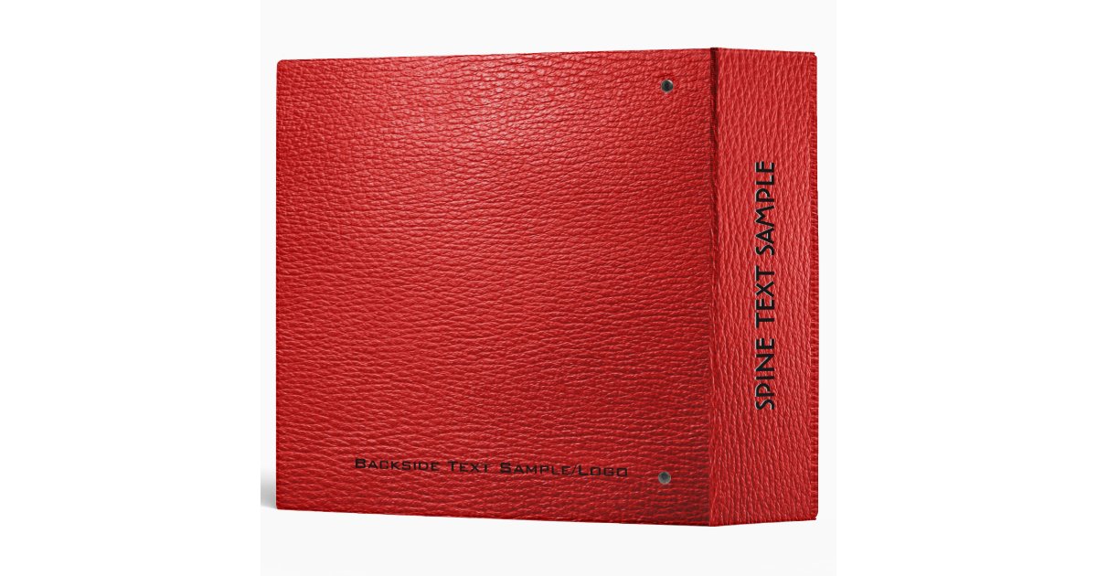 Red Leather Look Customized Avery Binder Zazzle