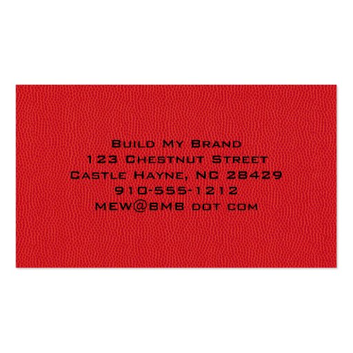 Red Leather Modern Professional Business Cards (back side)