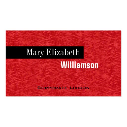 Red Leather Modern Professional Business Cards