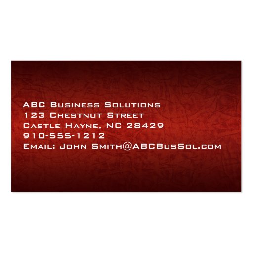 Red Leather Modern Professional Business Cards (back side)