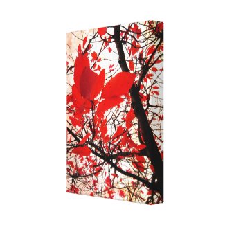 Red leaves wrappedcanvas