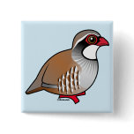 Red-legged Partridge Square Button
