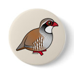 Red-legged Partridge Round Button