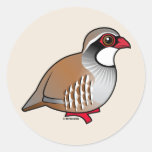 Red-legged Partridge Round Sticker