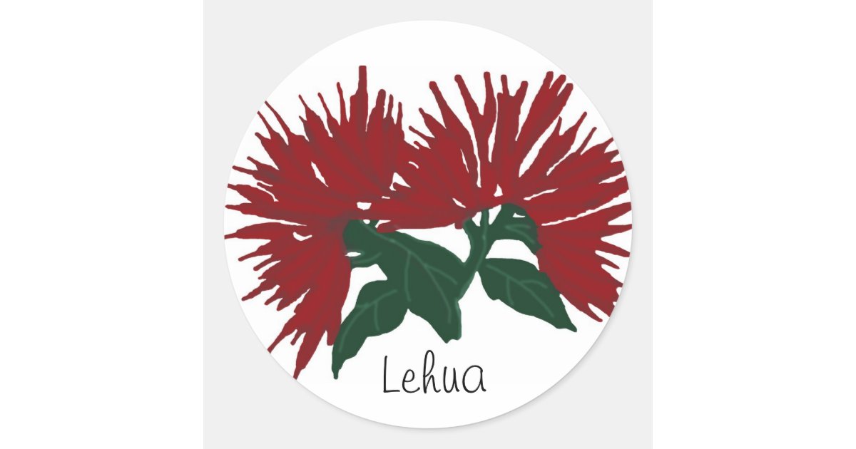 Red Lehua Flower stickers Zazzle