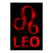 Red Leo Horoscope Symbol posters by sun_signs Red Leo Horoscope Symbol posters