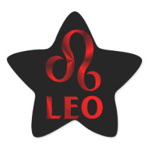 Red Leo Horoscope Symbol Stickers