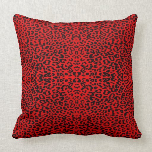 Red Leopard Abstract Throw Pillow Zazzle