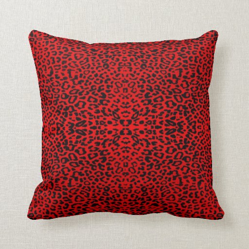Red Leopard Abstract Throw Pillow Zazzle