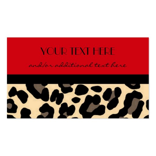 Red Leopard Business Card (front side)