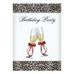 Red Leopard Chandelier Womans Birthday Party Announcements