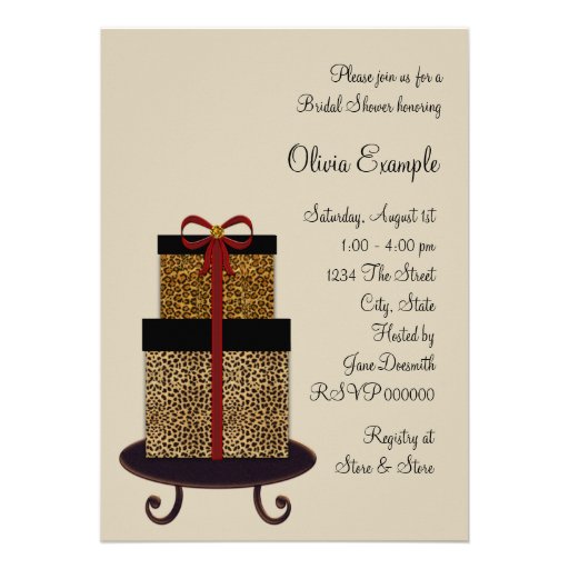 Red Leopard Gifts Leopard Bridal Shower Invites