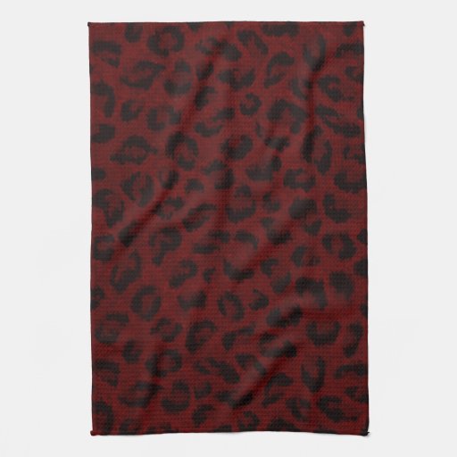 Red Leopard Print Kitchen Towel from Zazzle.