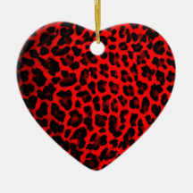 Red Leopard Print Ornaments