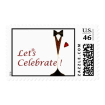 Red Let's Celebrate Stamp
