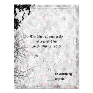Red Letter Day Goth Wedding RSVP card Personalized Announcement