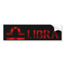Red Libra Horoscope Symbol Bumper Stickers