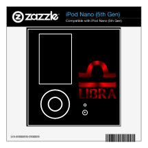 Red Libra Horoscope Symbol Decal For The iPod Nano