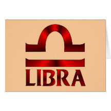 Red Libra Horoscope Symbol Greeting Card
