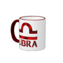 Red Libra Horoscope Symbol mugs by sun_signs Red Libra Horoscope Symbol mugs