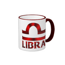 Red Libra Horoscope Symbol mugs