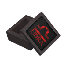 Red Libra Horoscope Symbol Premium Keepsake Boxes