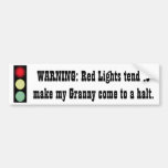 Red Light Warning - Granny - Bumper Sticker