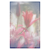 red lilies customized stationery