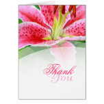 Red lily, floral thank you card