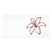 Red Lily Custom Photo Card
