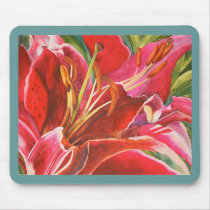 Red Lily Watercolor Artist's Computer Mousepad by michelleys Red Lily Watercolor Artist's Computer Mousepad