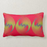 Red Lime Swirling Pinwheel Pattern pillows