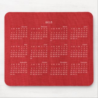 Red Linen Fabric Texture 2013 Calendar Mousepad