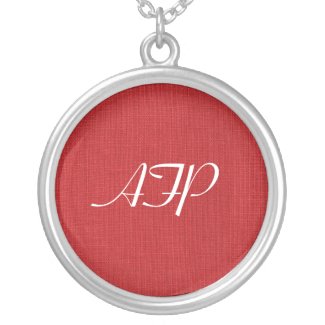 Red Linen Fabric Texture necklace