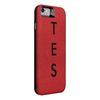 Red Linen Texture Photo with Monogram iPhone 6 Case