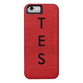 Red Linen Texture Photo with Monogram iPhone 6 Case