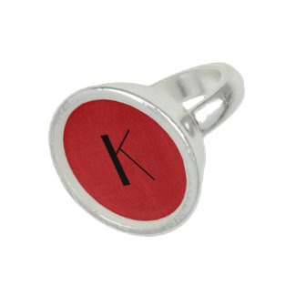 Red Linen Texture Photo with Monogram Rings