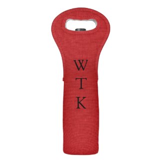 Red Linen Texture Photo with Monogram Wine Bags