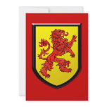 Red Lion Yellow Shield customize invitation